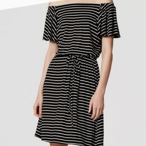 ❗LOFT Striped Blouson Dress